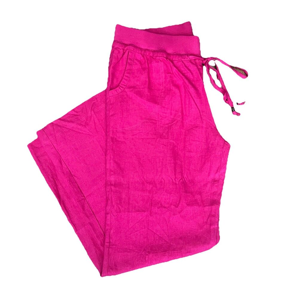 Pink Size 2XL Pull on Elastic Waist Pants Lightweight Resort Vacation Cruise